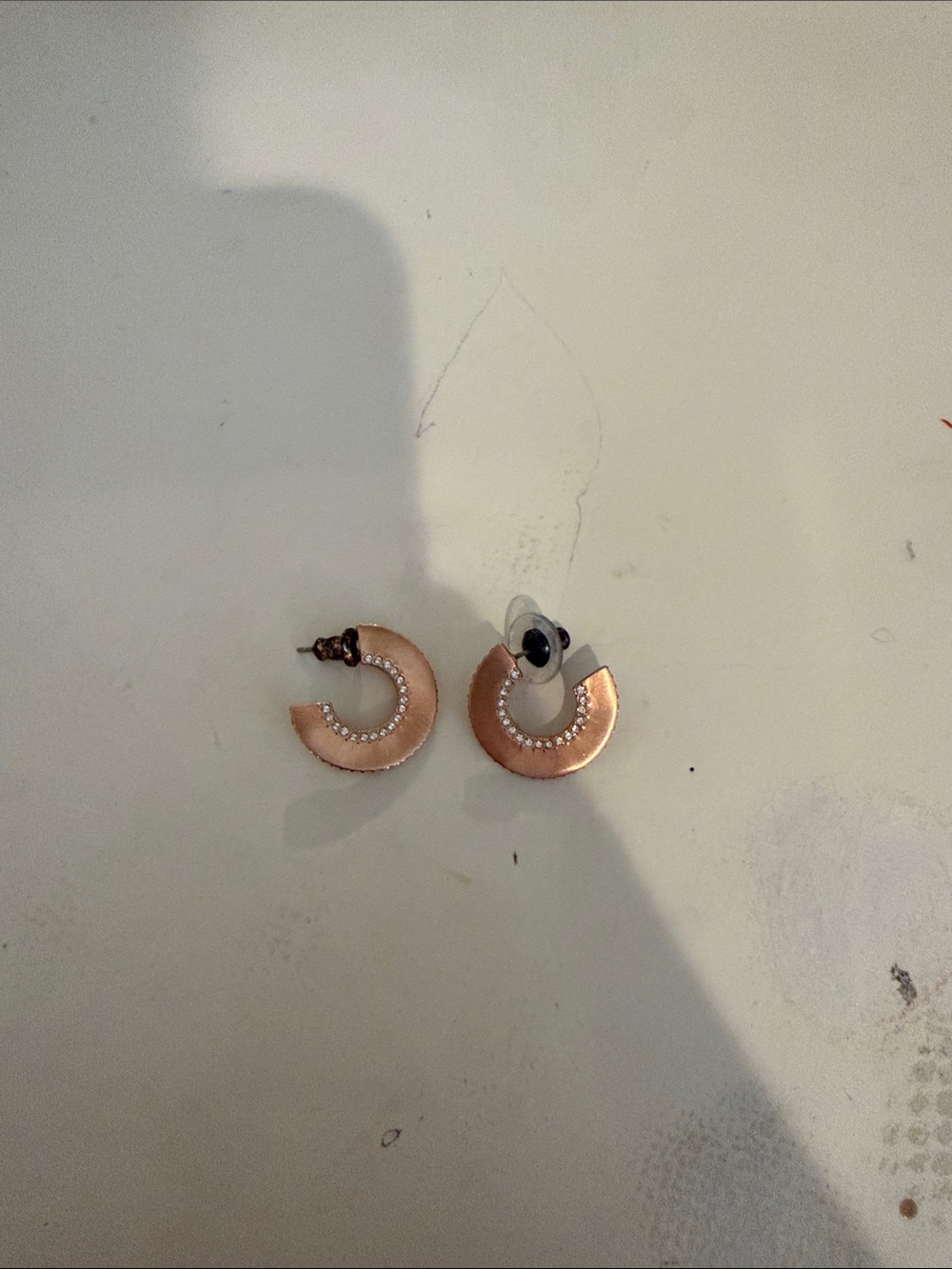 Swarovski Rose Gold Hoop Earrings with Crystal Accents - Picture 2 of 2